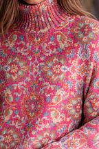 Martha - Retro Ethnic Floral Turtleneck