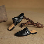 Cassie Genuine Leather Mules