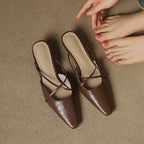 Gloria Genuine Leather Mules