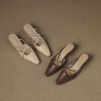 Gloria Genuine Leather Mules