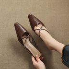 Gloria Genuine Leather Mules