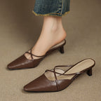 Gloria Genuine Leather Mules