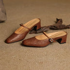 Becky Genuine Leather Mules
